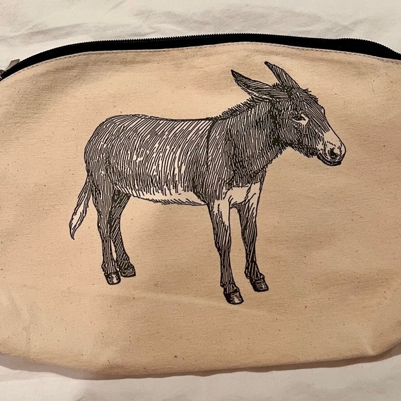 Donkey cosmetic bag - cotton zip pouch - toiletries bag - Picture 5 of 5